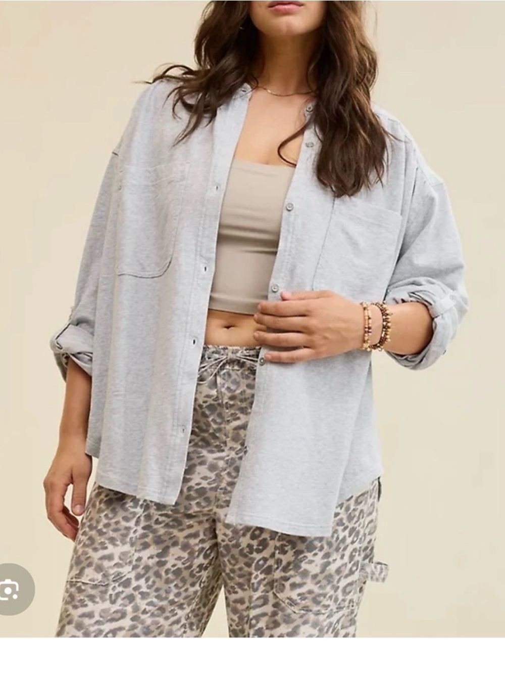 Aerie roll with it fleece shirt